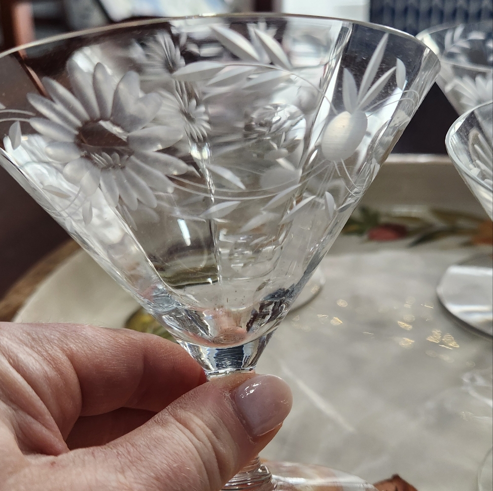 Stunning etched cocktail glasses - Picture 2 of 6